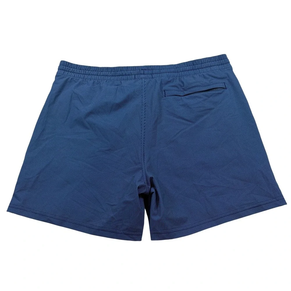 Quince Mens Blue Pinstripe Swim Shorts Trunks Mesh Lining Size L Quick Dry